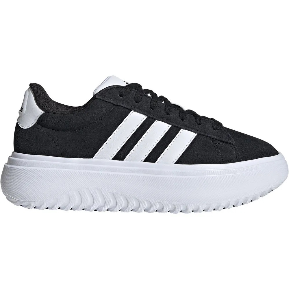 Adidas Women’s Grand Court Platform Shoes – Core Black, Size 7.5